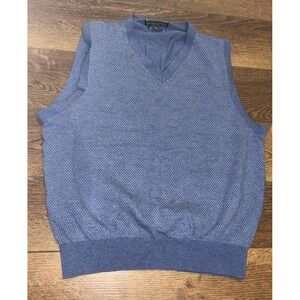Fairway & Greene Sweater Vest Mens Size M / L Italian Merino Wool Golf Blue